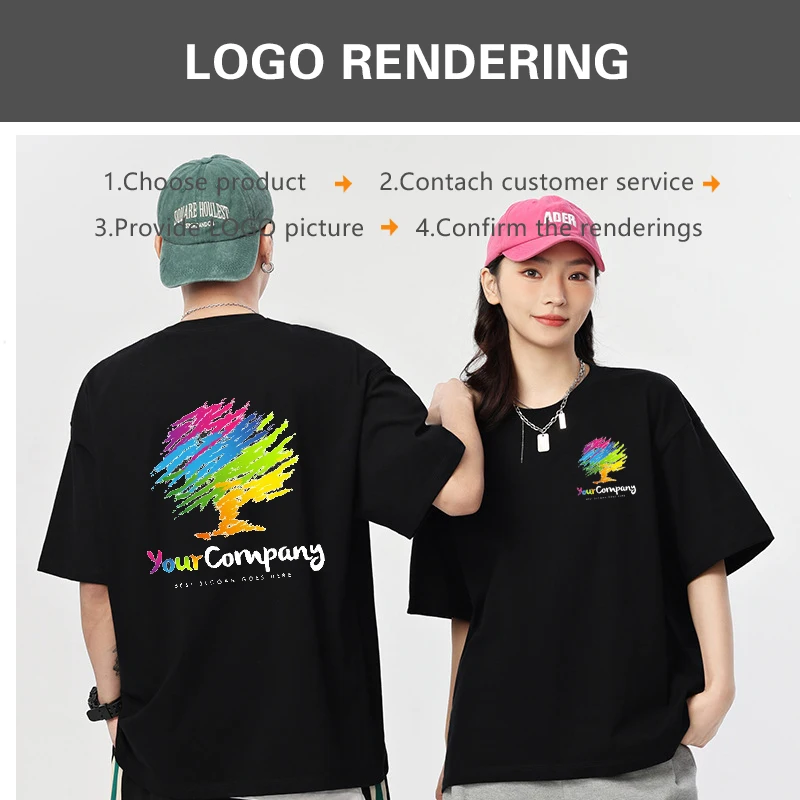 

Custom T-shirt 100% pure cotton High end couple short sleeved shirt Breathable and comfortable in summer Printable text photos