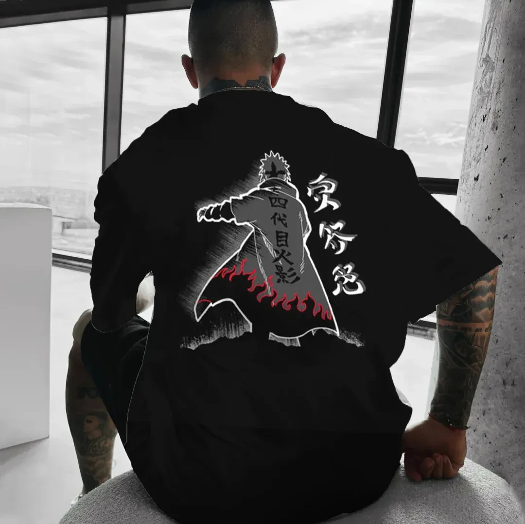 

Naruto collaboration Summer Bestseller Men's pure cotton daily life sports commuting round-neck short-sleeved T-shirt 2025
