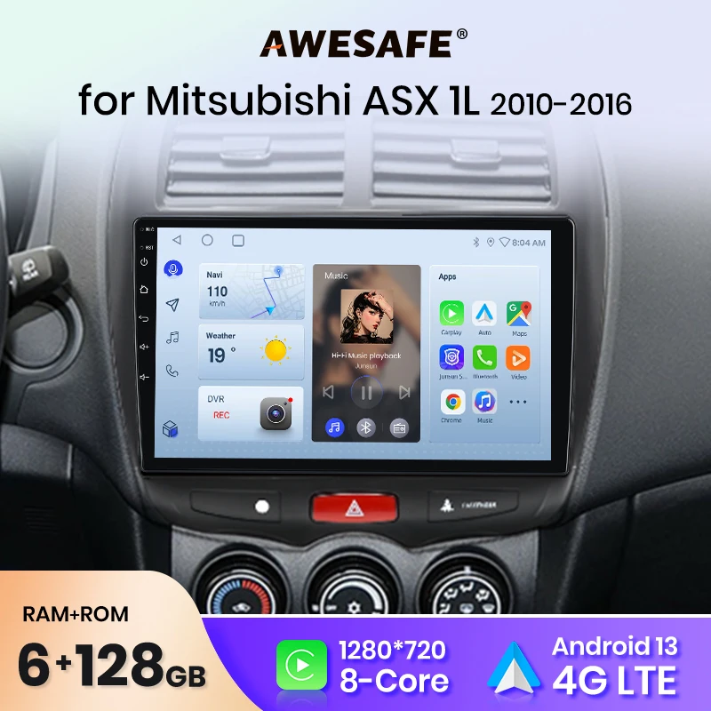 AWESAFE PX9 Plus Car Radio For Mitsubishi ASX 2010-2016 wireless CarPlay Android Auto No 2 din 2din DVD