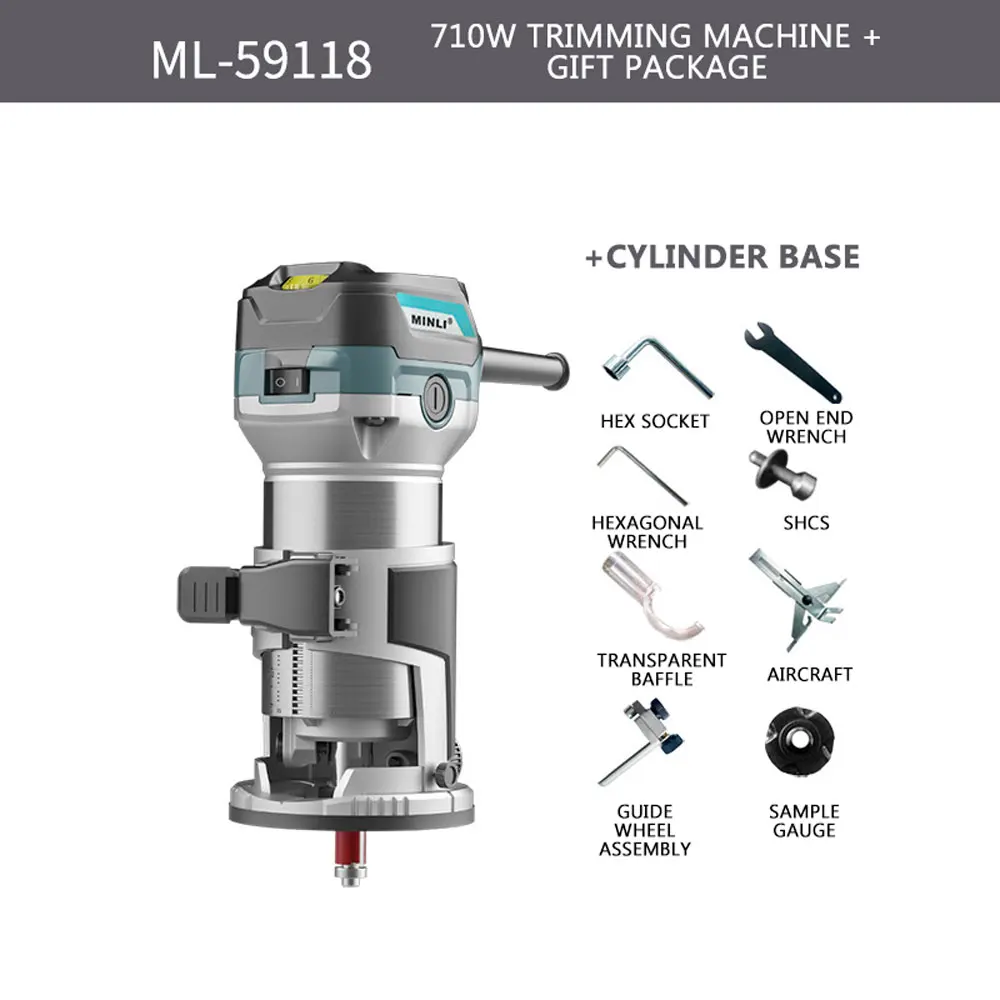 Trimming Machine, Woodworking Slotting Machine, Decoration Tool, Multifunctional Carving Machine Electrical Wood Milling Machine