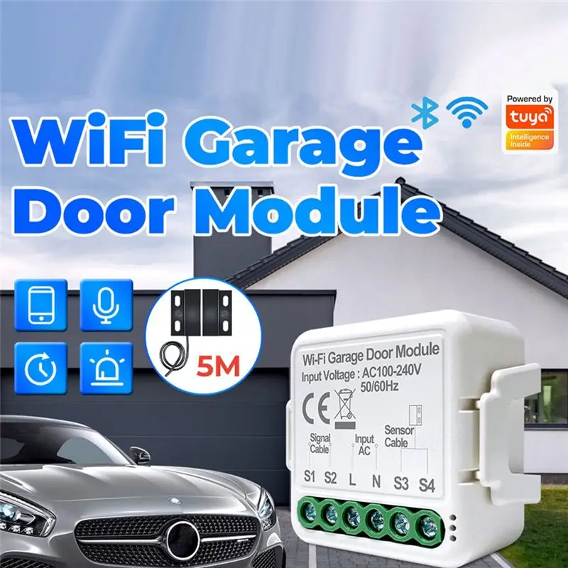 X12A-Tuya Smart Wifi Garage Door Switch Sensors Opener Controller Voice Remote Control Switch For Google Home Smart Life Durable