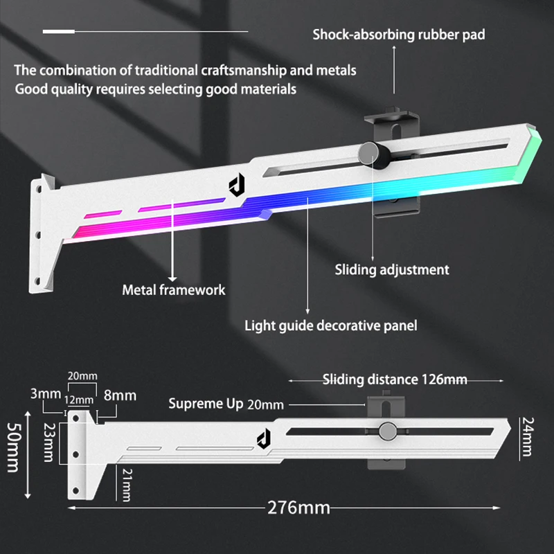 VGA Grafikkarte Unterstützung GPU Halterung Rahmen RGB Leucht verschmutzung Lampe Dekoration Begleiter 5V Argb Aura Sync