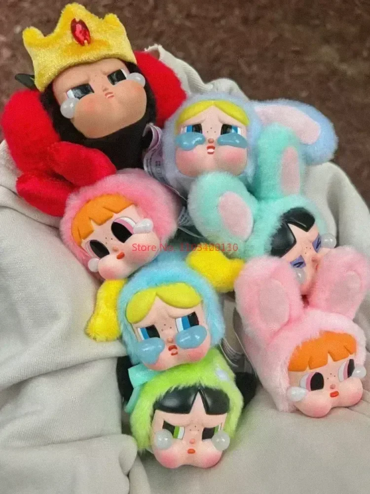 Crybaby X Powerpuff Girls Series Vinyl Face Plush Anime Figure Plush Accessory Kawaii Ornament Collection Friends Gift