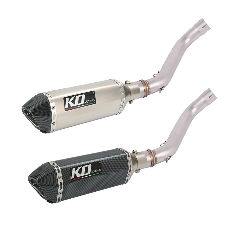 

For CFMOTO 700MT 2025 2026 Motorcycle Exhaust System Mid Link Pipe Slip On 51mm Tail Muffler Escape With Removable DB Killer