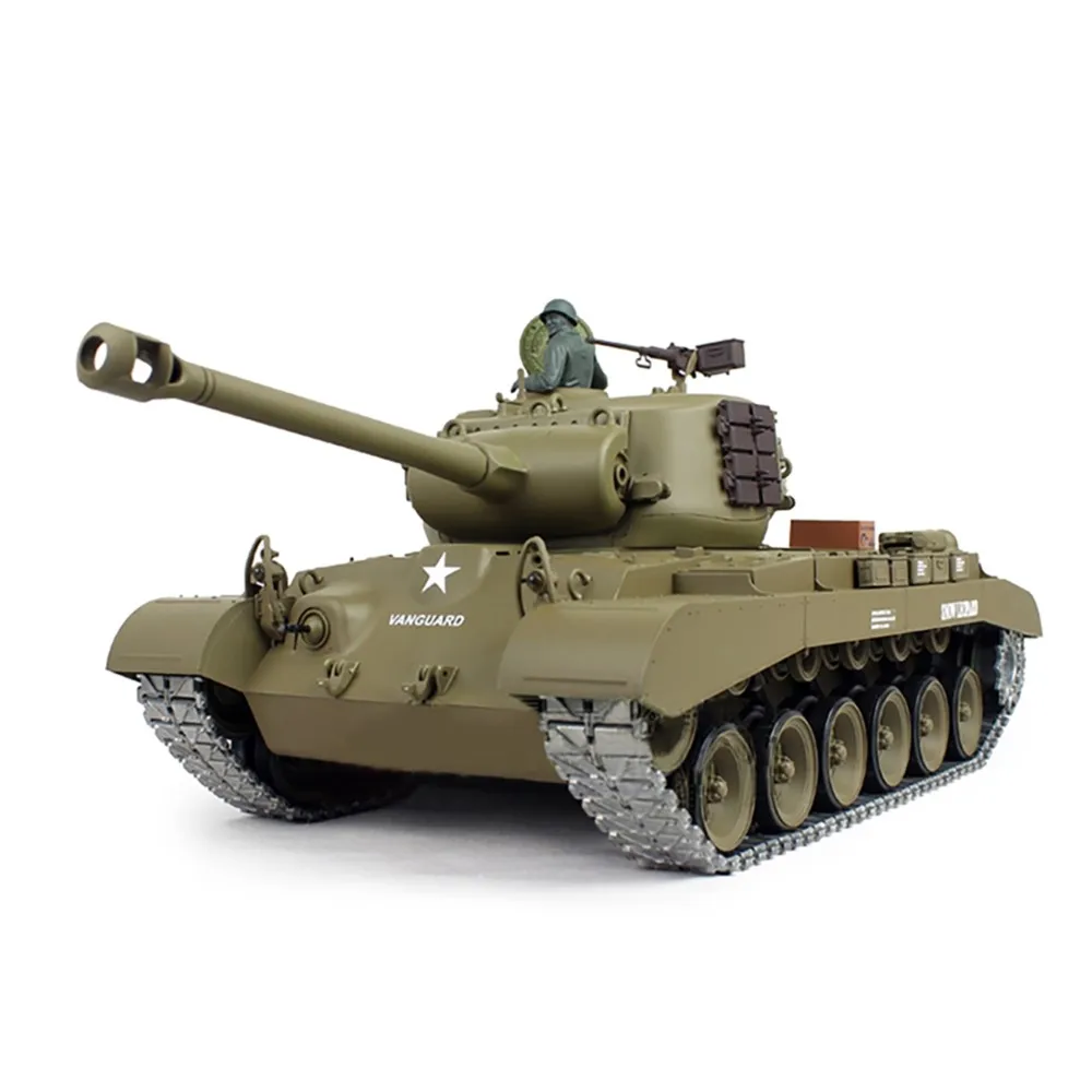 1/16 7.0 HENG LONG RTR RC Military Tank M26 Pershing  3838 360° Turret Barrel Recoil Full Metal Gearbox Idler Engine Smoke
