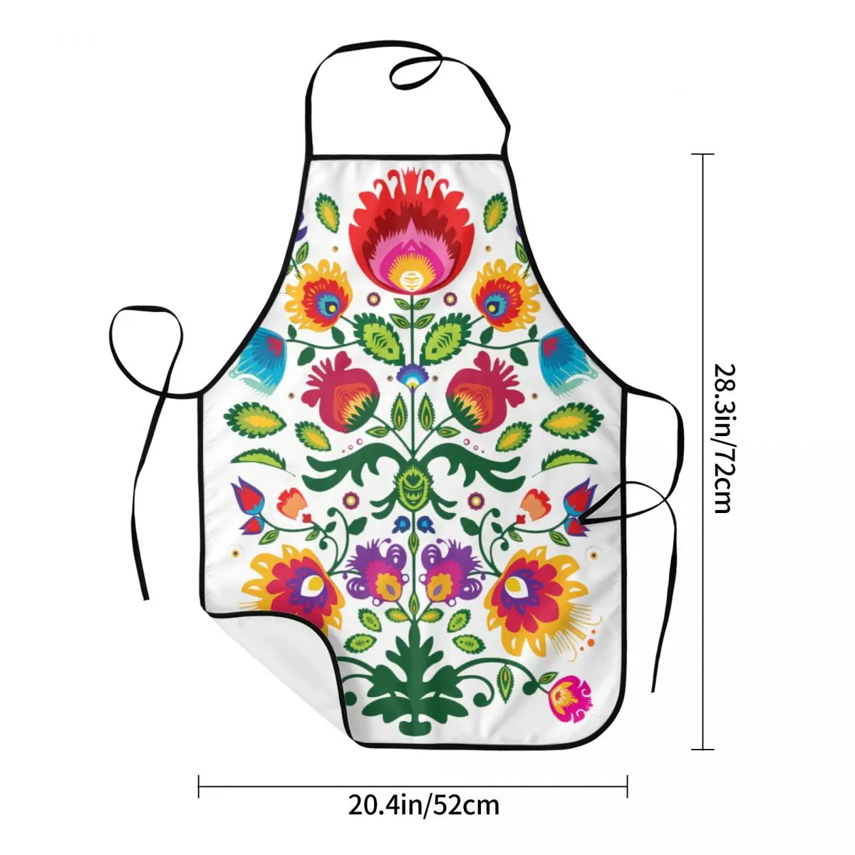 Custom Bib Polish Folk Floral Aprons for Men Women Unisex Adult Chef Kitchen Cooking Poland Flowers Art Tablier Cuisine Baking