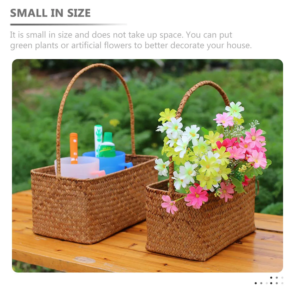 

Creative Handwoven Wicker Flower Baskets Storage Basket For Home Wedding Party Decor Pedal Holder Woven Basket Set