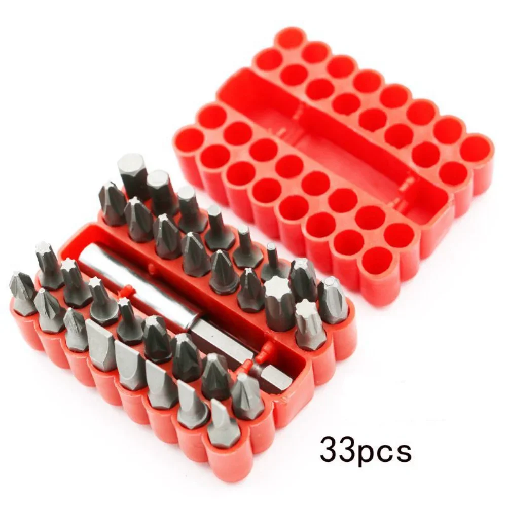 suporte magnetico broca ferramentas oco solida chave de fenda bit 33 pcs chave de fenda bits 635 mm 01