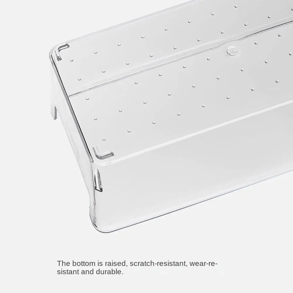 Transparent Transparent Desk Storage Box Plastic Anti-Scratch Clear Drawer Organizer Wave Point Space Saving