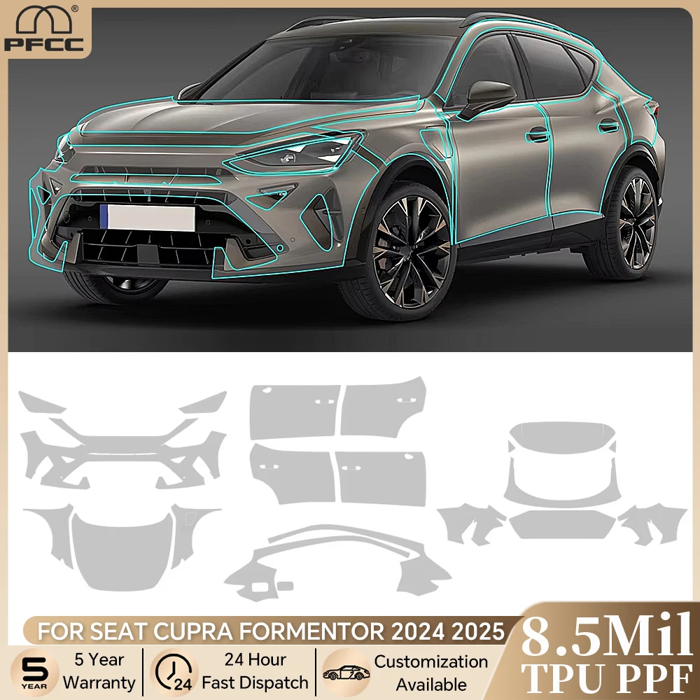 

For Seat Cupra Formentor 2024 2025 8.5Mil TPU Paint Protection Film Pre-cut PPF Bra Car Body Clear Anti-scratch Resistant Cover