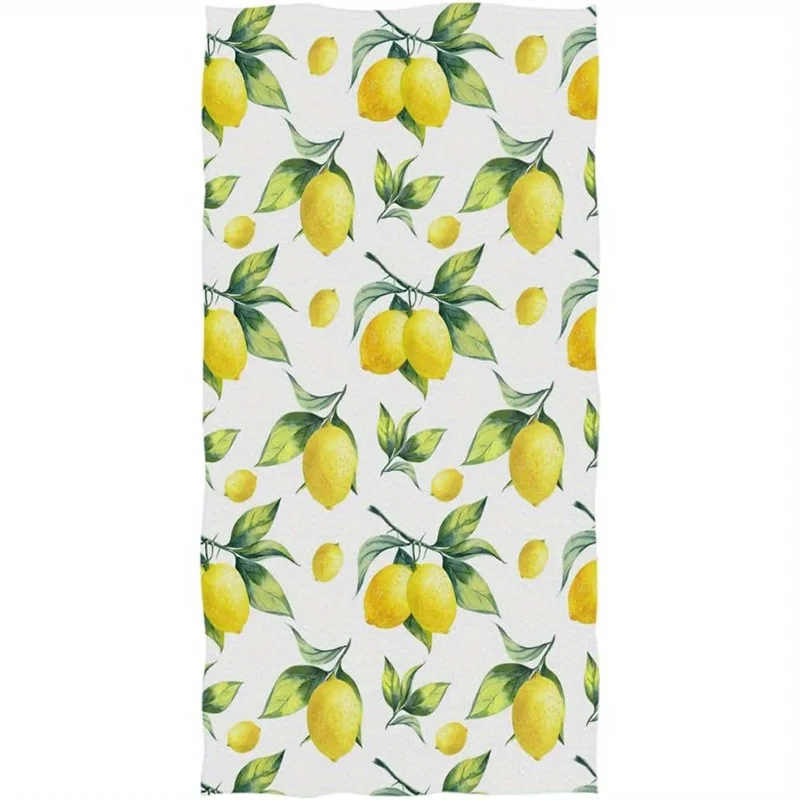 Beach Towel Lemon Pattern Beach Towel Patterned Sunscreen And Windproof Suitable For Swimming Pool Camping Travel Blanket