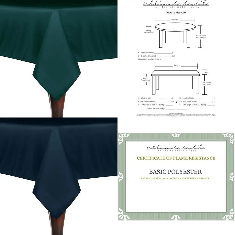 

Polyester Tablecloth 84x84 Square, Machine Washable, Stain and Wrinkle Resistant for Dining, Even Surfaces