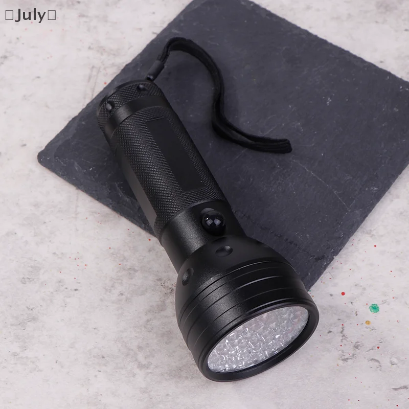 〔July〕High Power 51 LED Flashlight Purple Light Counterfeit Detector Ultraviolet UV 395nm Pet Urine Scorpion Detector UV Torch