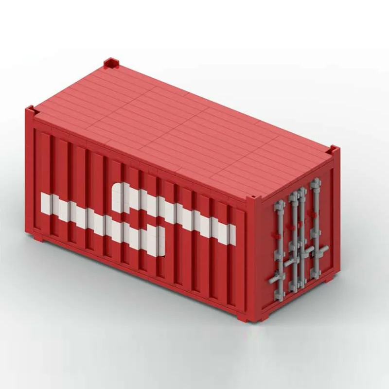 City Car Model MOC Building Bricks Large Shipping Container Modular Technology Children Holiday Gifts Assemble Toys Suit