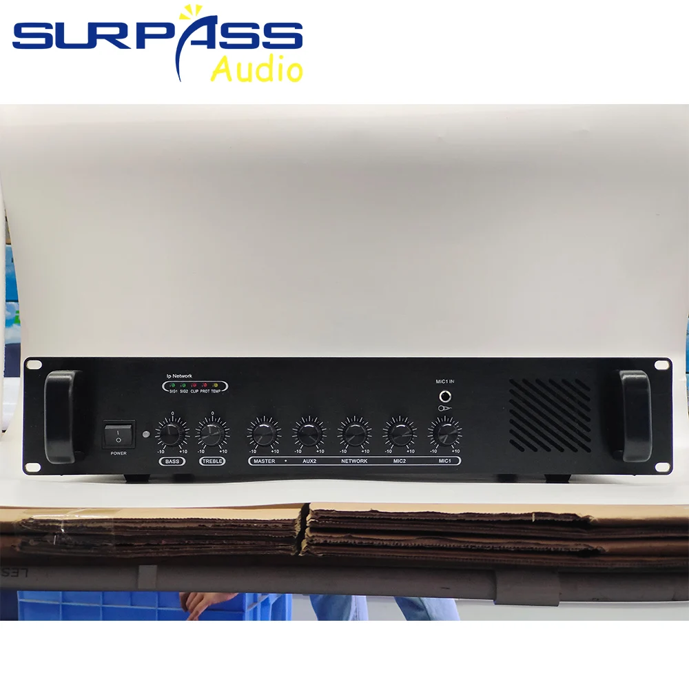 SURPASS 4-channel Signal Input SP-IPM80 IP Network Single Zone With Mic And AUX PA Mixer Amplifier