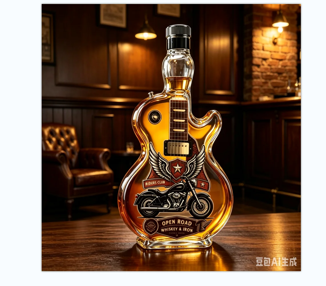 Creative Guitar Shape Glass Liquor Decanter Bottle for Whiskey Bourbon Scotch Home Bar Table Centerpiece Decor Men Holiday