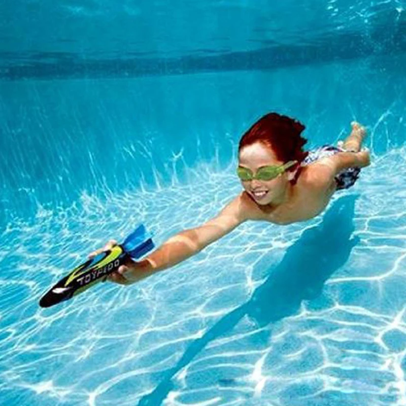 4 pz/set Diving Torpedo Piscina Subacquea Giocare Giocattolo Strumento di Allenamento Sportivo All'aria Aperta Per I Bambini Del Bambino Gioco D'acqua Giocattolo