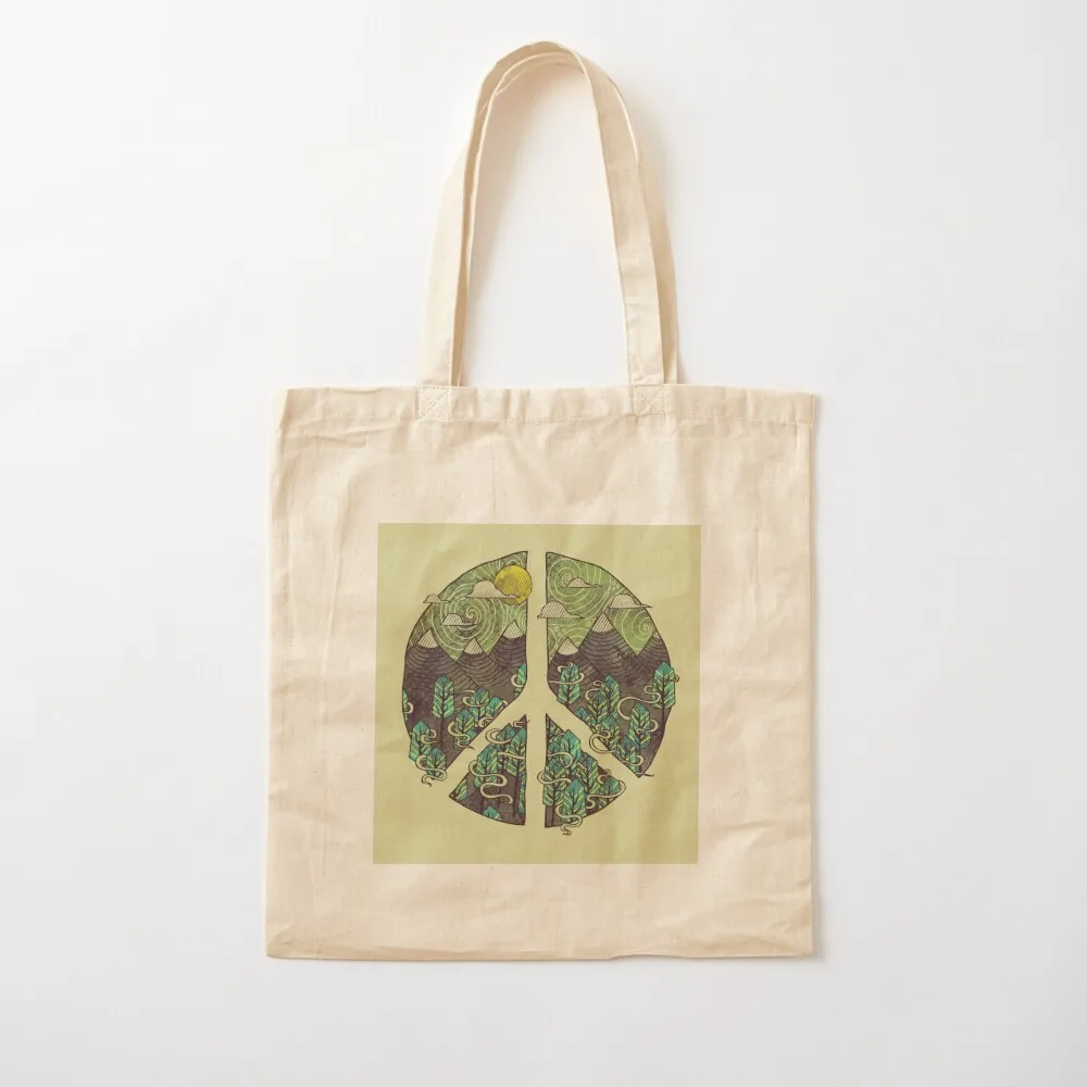 

Peaceful Landscape Tote Bag Large bags for women shopping trolley bag shoping bag tote custom Canvas Tote