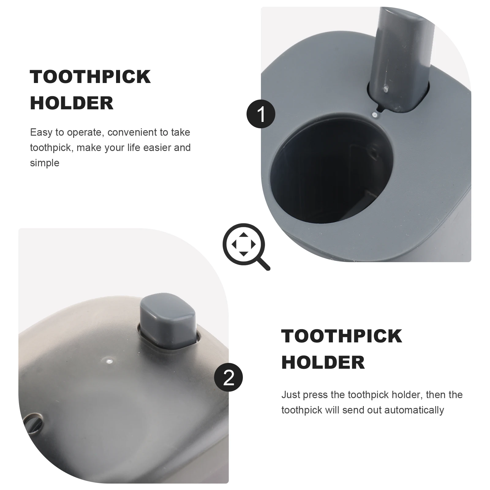 

Toothpick Dispenser Bucket Home Picks Holder Compact Creative Kitchen Travel Use Automatic Box Organizer Practical Simple Life