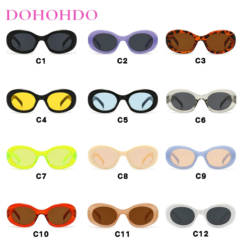 Vintage Small Oval Women Sunglasses Luxury Brand Design Punk Men Sunglass Outdoor Travel Decorative Glasses Ladies Lentes UV400