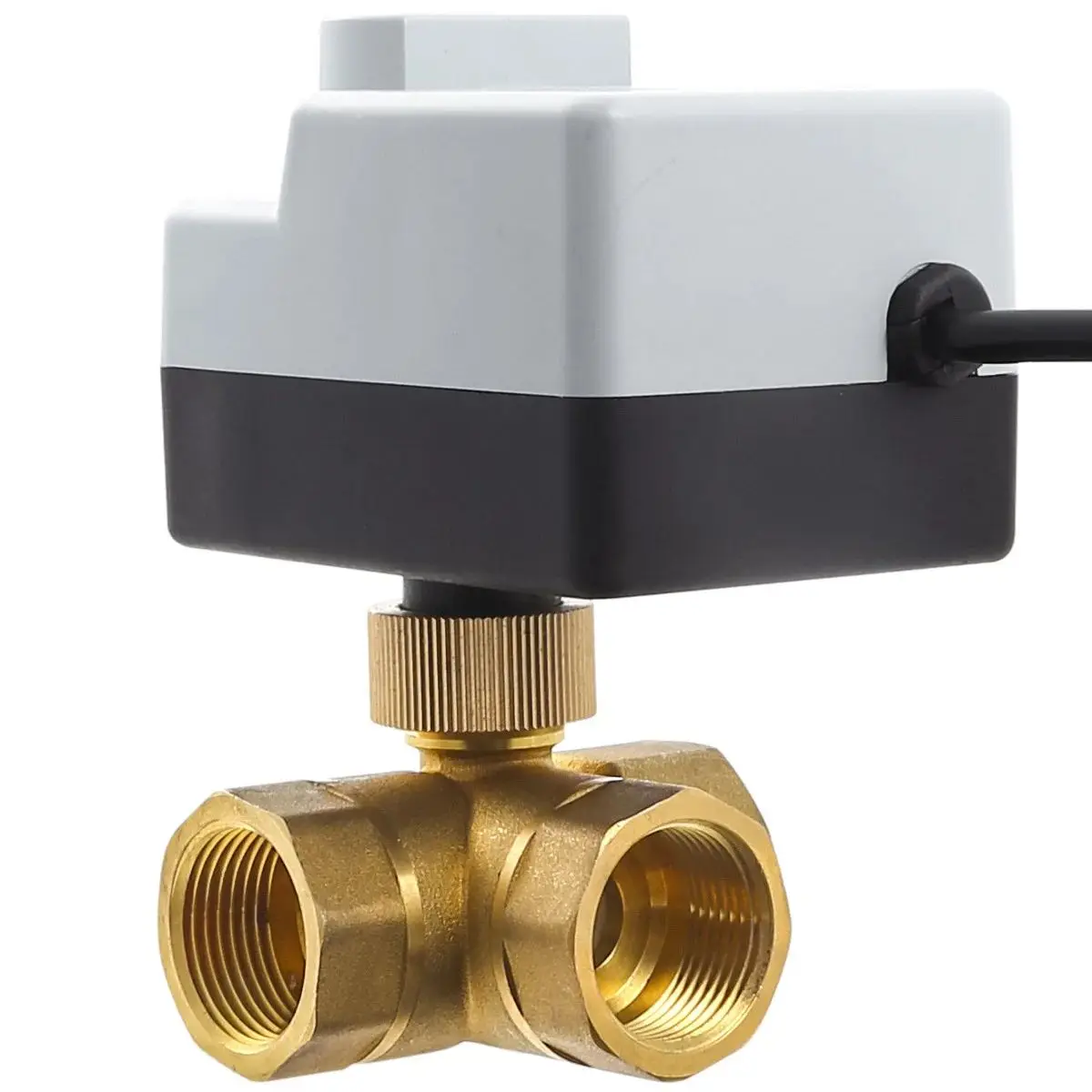 AC220V 3 Ways /2 Way DN15 DN20 DN25 DN32 DN40 with Manual Switch Brass Motorized Ball Valve 3-Wire Two Control Electric Actuator