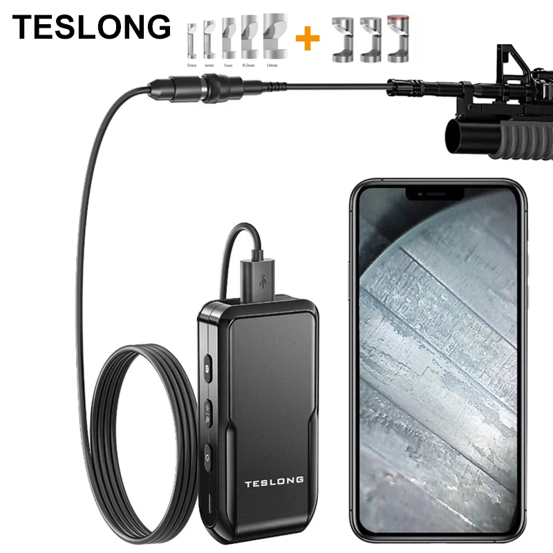 

Teslong 5mm Lens Bore Scope 1.2M Long Cable WiFi Borescope Videoscope Inspection Camera for Above 0.2in Caliber Rifle