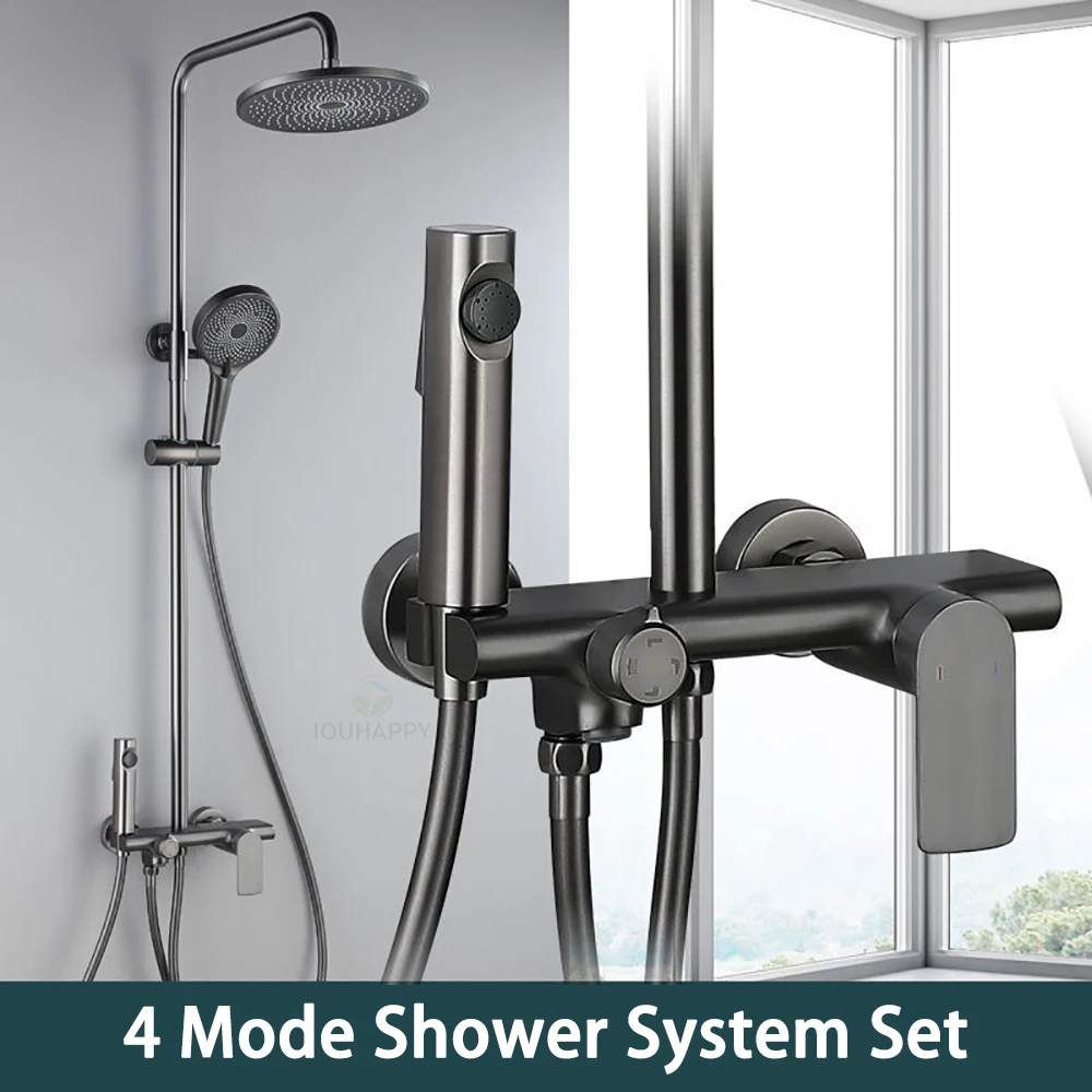 US Ship High Pressure Shower Head Cold and Hot Rainfall Shower Head Set 9 Inch Large Panles Shower System Bathroom Accessories