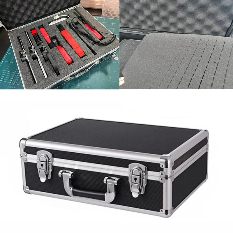 Handheld Aluminum Toolbox Shockproof Tool Case Portable Equipment Instrument Case Aviation Case File Outdoor Box with Foam