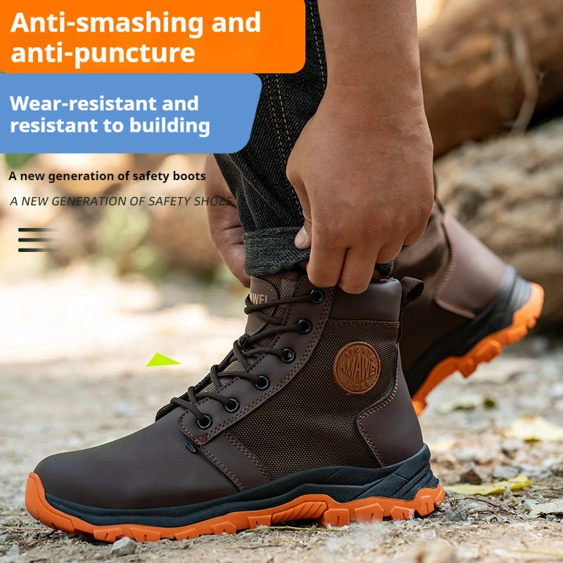 Men Safety Shoes Steel Toe Sneaker Sport Slip Resistant Work Safety Boots Puncture Proof Work Shoes Anti-smash Industrial Shoes