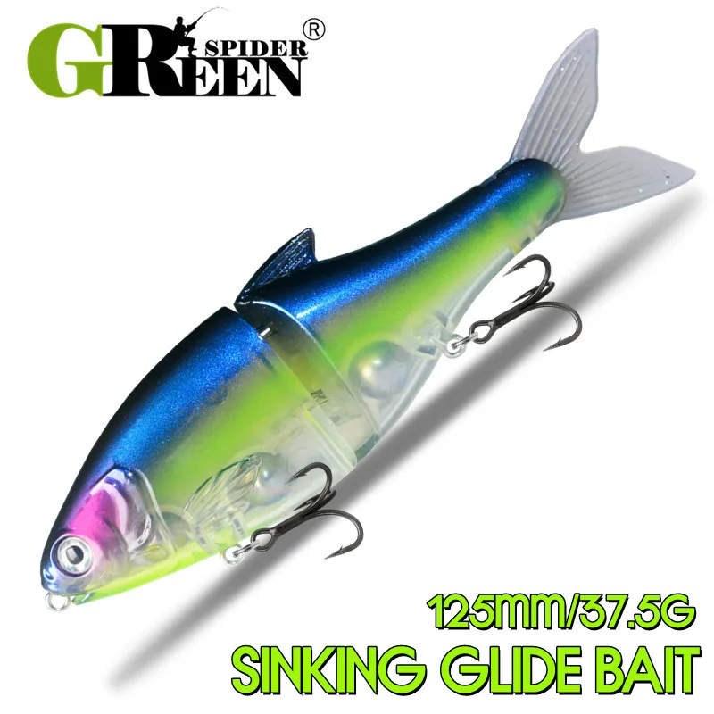 Señuelos de pesca de planeador GRS, cebo deslizante articulado de 125mm y 37,5g, cebos duros artificiales, señuelos con anzuelos triples, accesorio de pesca