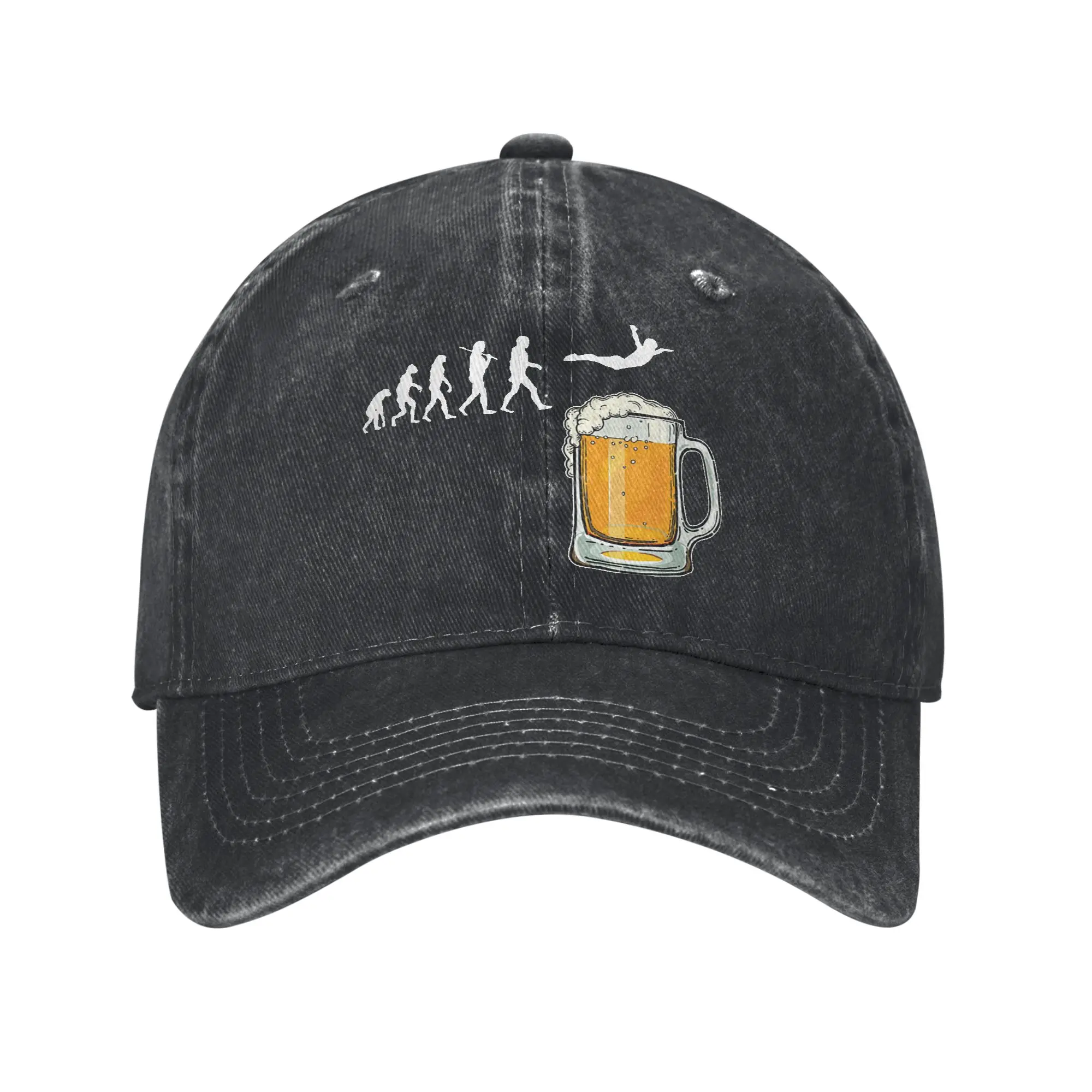 Casquette de baseball Beer Evolution rétro délavée et vieillie, casquette de soleil unisexe pour l'extérieur, ajustable, pour l'été