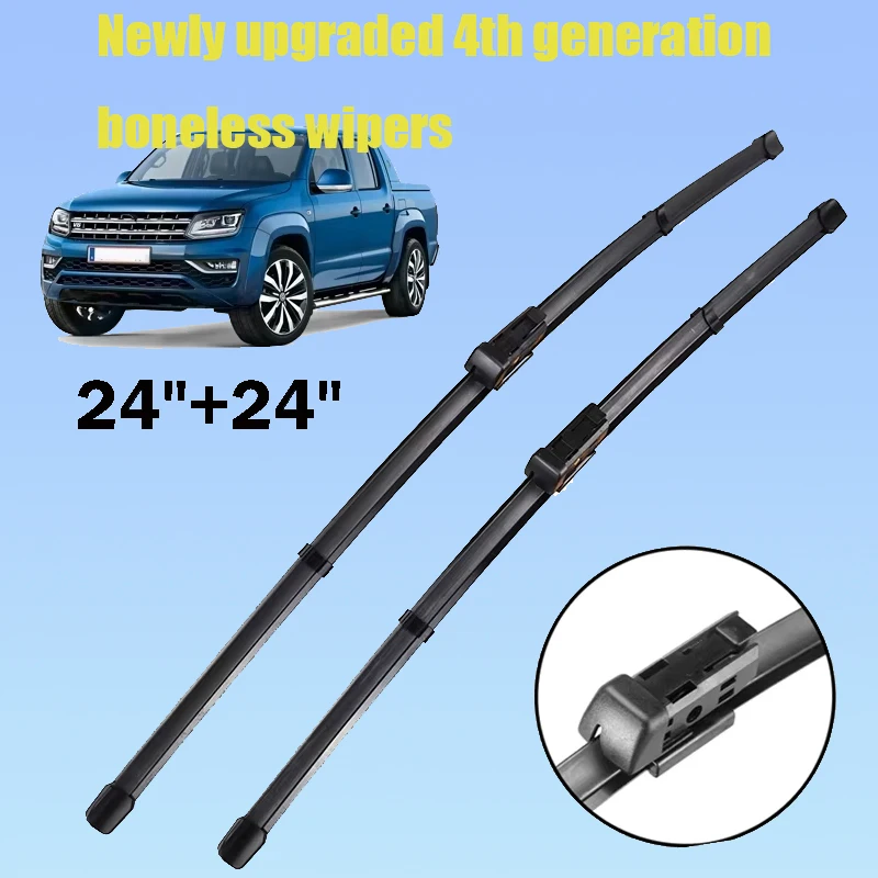 

2PCS/Set Front Wiper Blades For VW Amarok 2013 - 2021 Windshield Windscreen Window Car Rain Brushes 24''+24'' Not Hook