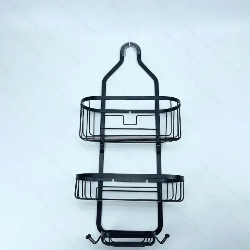 Detachable Electroplated Iron Shower Caddy 3 Tier Hanging Bathroom Storage Organizer No Drill Shower Head Basket