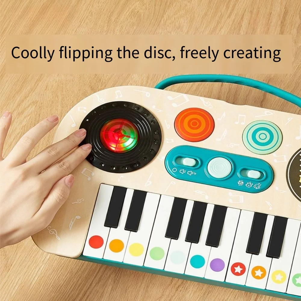 Multifunctional 2 in 1 DJ Piano Toy Simulated Electronic Music Mixer Instrumen Learning Educational Play Set Birthday Gift