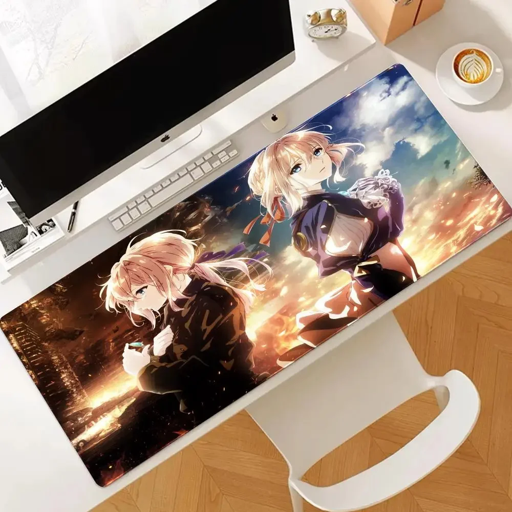 V_violet E_evergarden Anime Mouse Pad Laptop  Anti-slip Rubber Mousepad Printing Pattern Mause Pads Large Computer Keyboard Mat