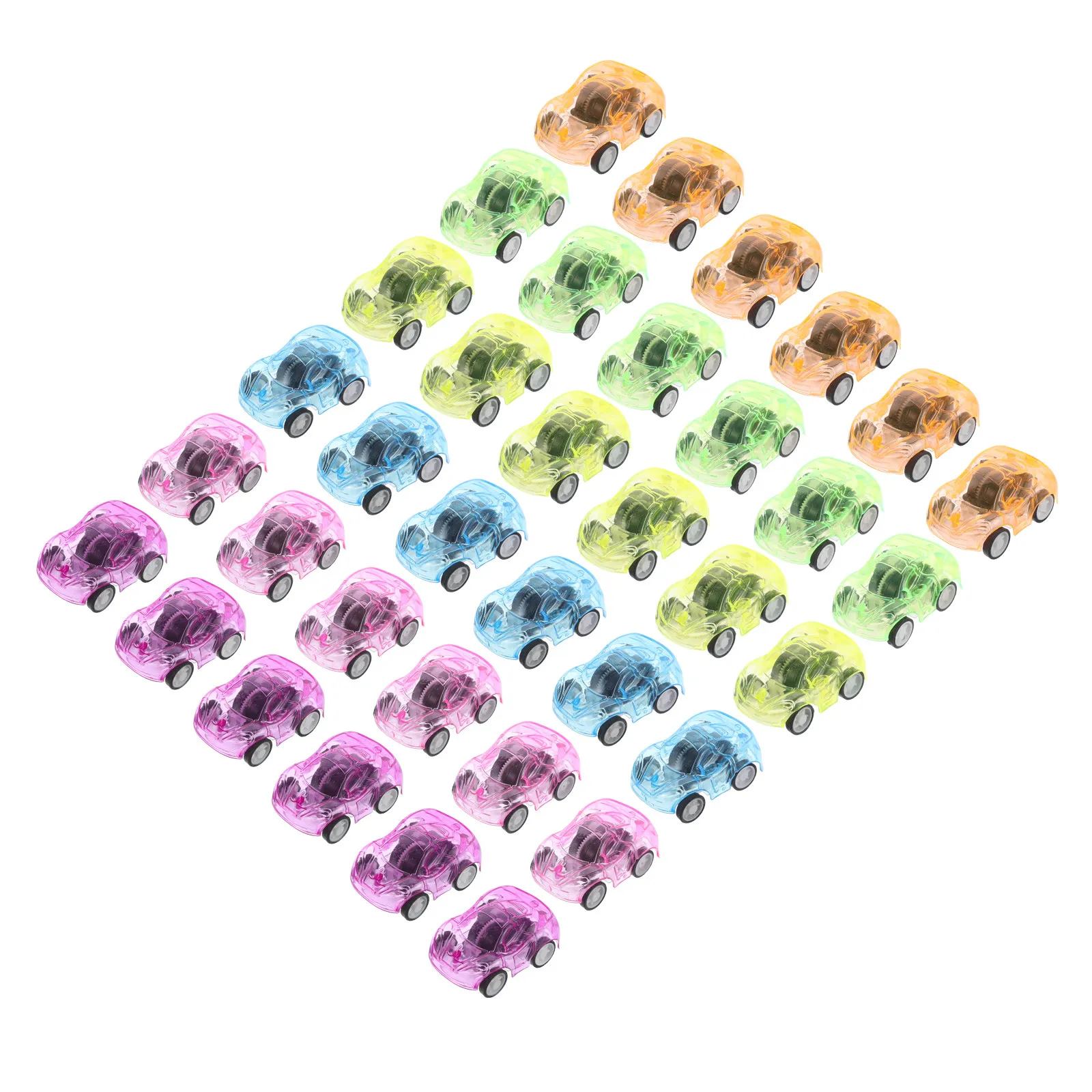 36Pcs Mini Candy Color Pull-Back Car Vehicles Kids Educational Early Learning Cars for Children Fun Pull-Back Car Toy