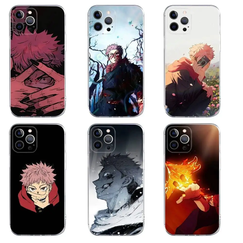 

Y-Yuji Itadori Ryomen Sukun Phone Case For iPhone 16,15,14,13,12,11,Pro,Max,Xs,Xr,X,7,8,Plus,Mini Silicone Clear Cover