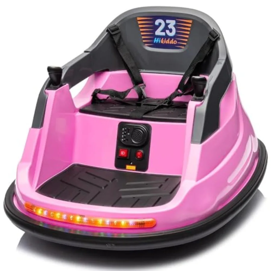 

12V Bumper Car Electric Baby Bumper Car for Toddlers with Remote Control 3 Speeds Light Pink