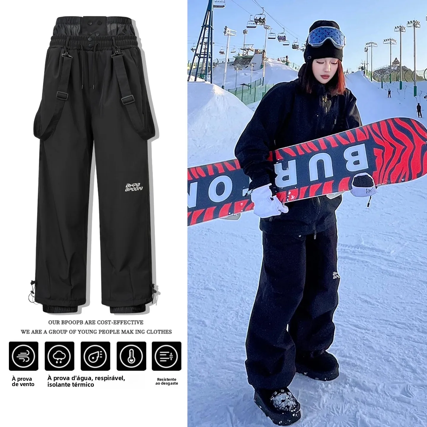 waterproof-fce-lined-ski-pants-men-women-single-board-double-board-snow-pants-ski-gear-outdoor-warm-breathable-snowy-terrain