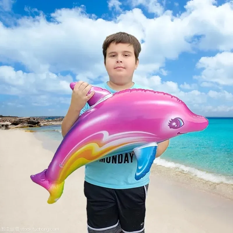 Brinquedo inflável colorido da piscina do golfinho, jogo da natação da praia, flutuador esportes aquáticos brinquedos para crianças, presentes, 85cm