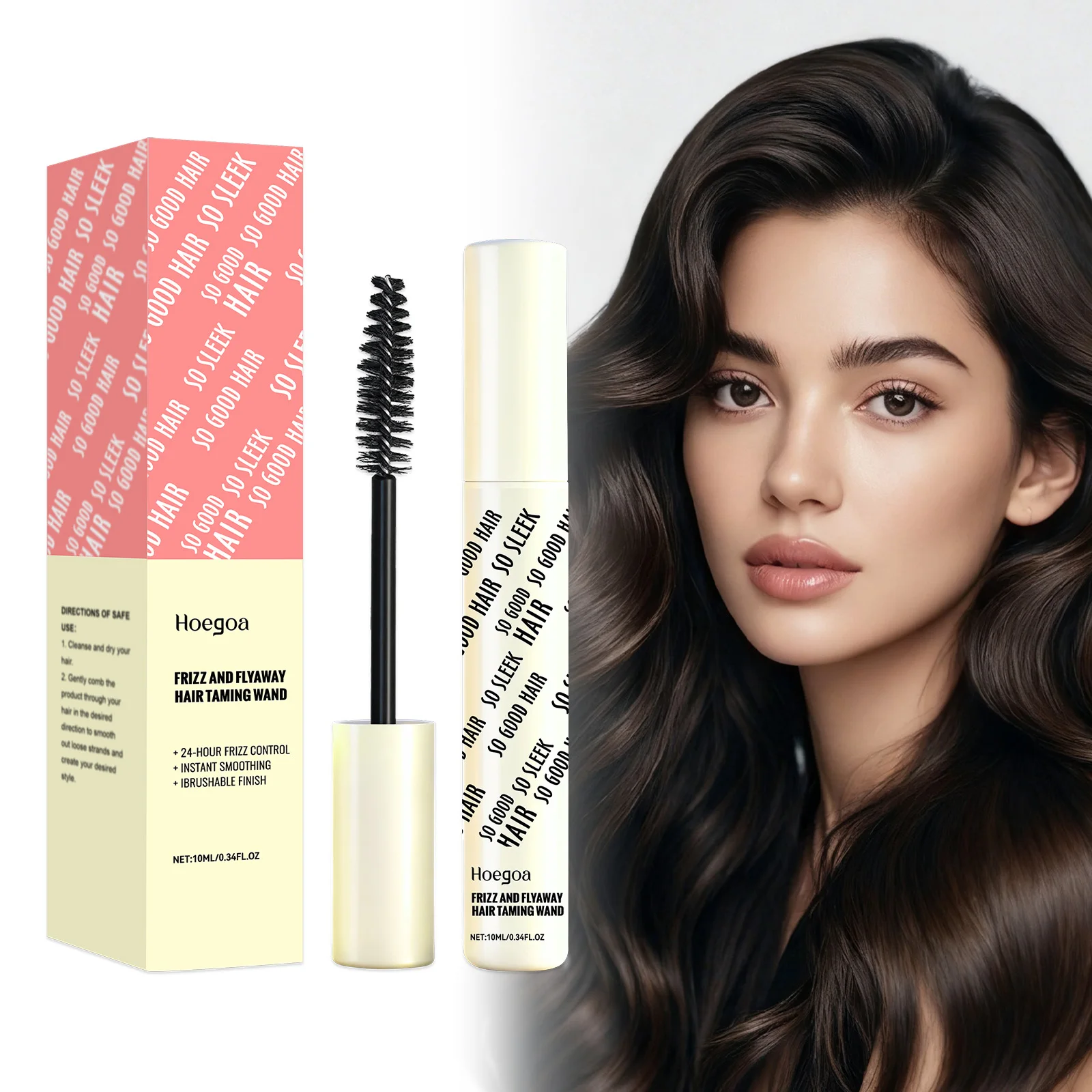 

Portable Flyaway Hair Stick - Instant Styling Controls Frizz Smooths Stray Hairs Lightweight Natural Shine Daily Hair Care