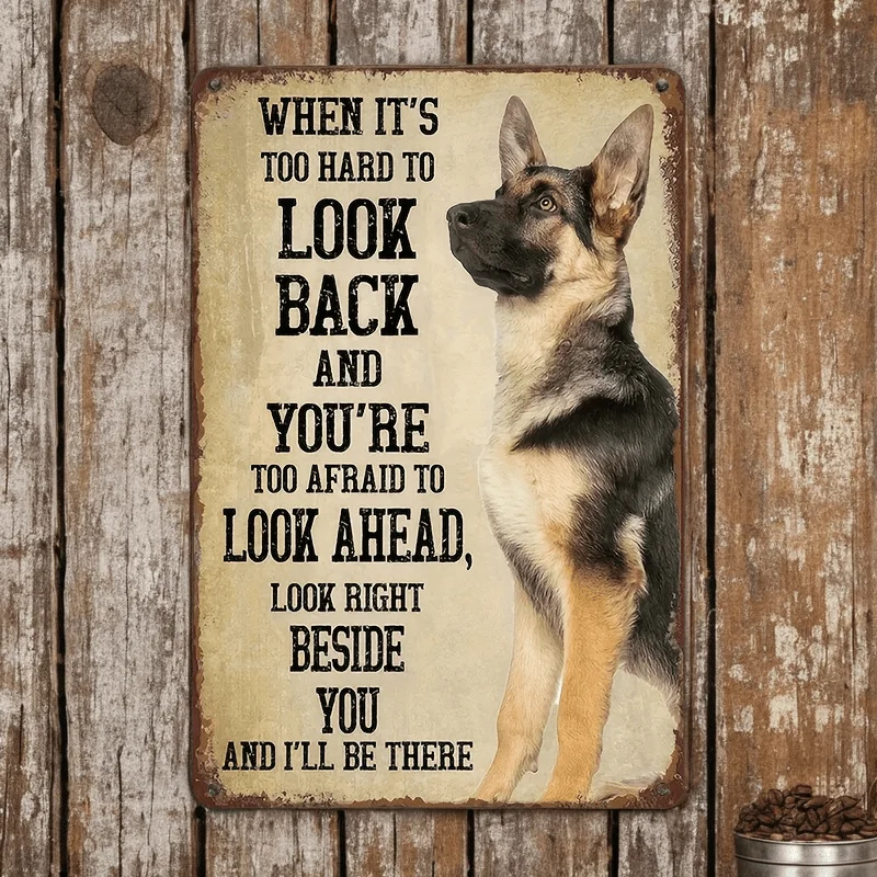 Panneau métallique en étain de berger allemand Vintage, décor artistique mural pour amoureux des chiens, cadeau de citation inspirante pour la maison, le Bar et le café