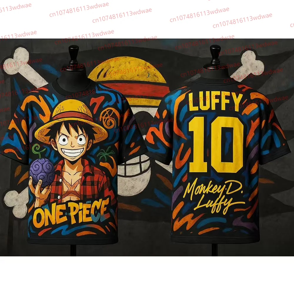 

One Piece Luffy Anime T Shirt Graffiti Cartoon Tops One piece Luffy T shirt Street Graffiti Cosplay Tops men short sleeved shirt
