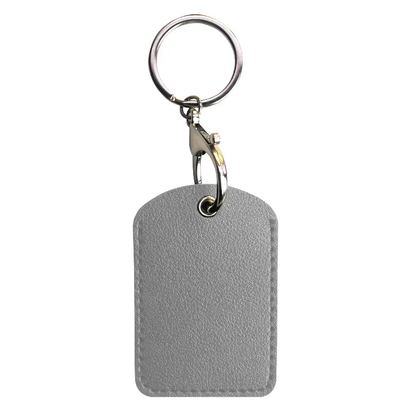 PU Leather Mini Card Holder Keychain Key Ring Door Lock Access