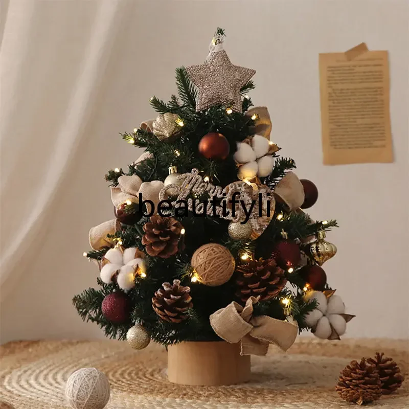 Christmas tree ornament 2024 new model, table top ins wind with lights, mini, Christmas tree package