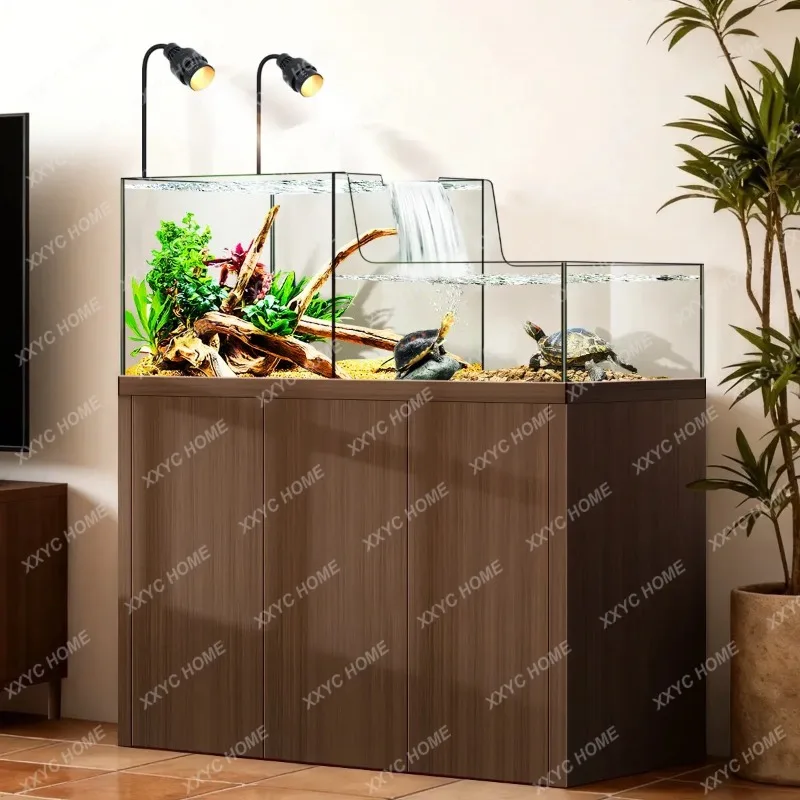 XXIntegrated mixed-culture ecological tank fish tank living room large bottom filter without pipe fittings waterfall flow tank