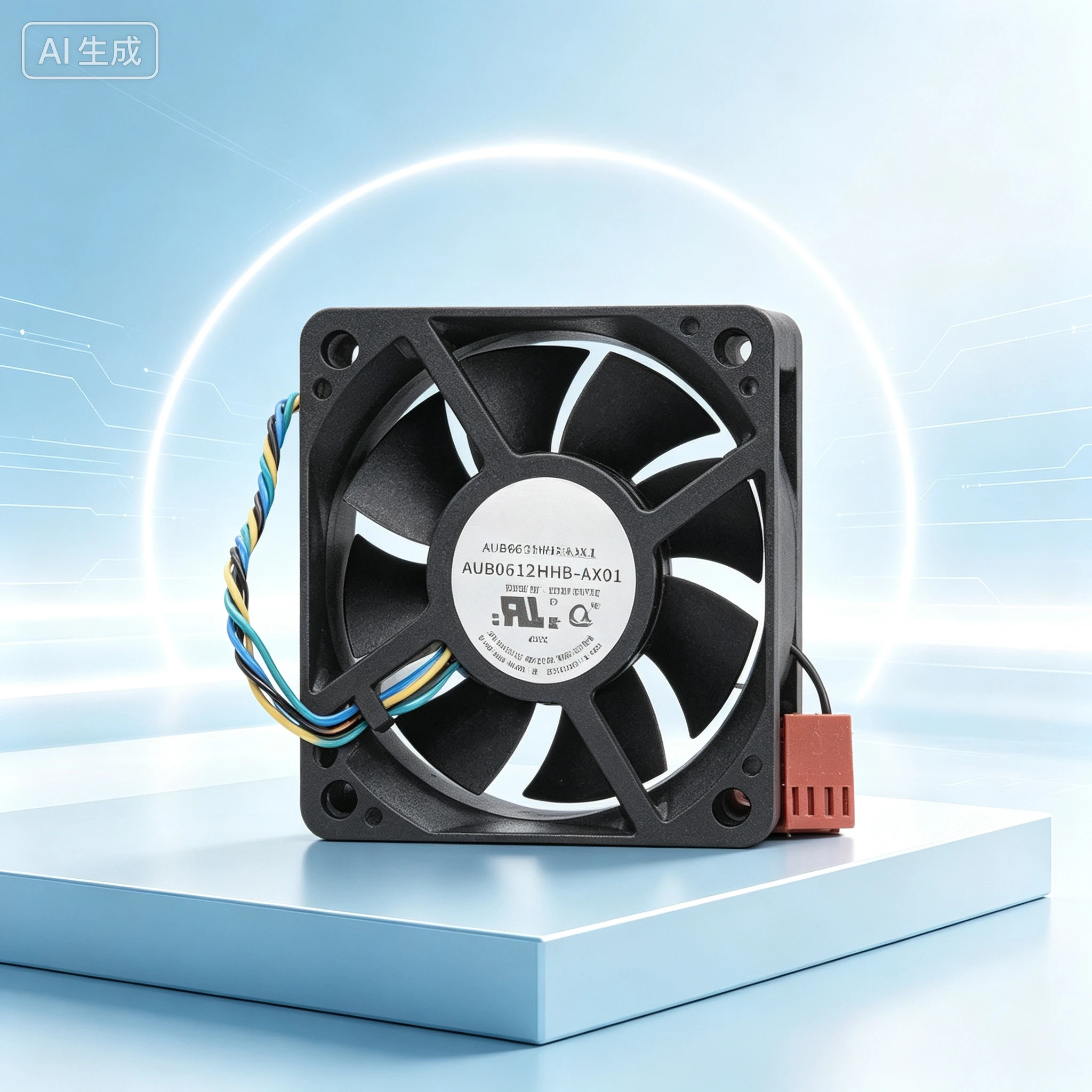 2PCS PWM Cooling Fan AUB0612HHB,12V 0.20A 6015 6‑Centimeter 4‑Wire Fan For DELTA