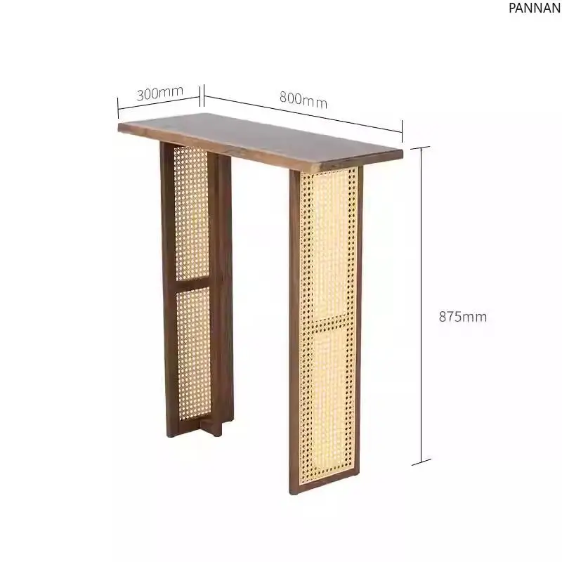 

Black walnut entrance table against the wall Solid wood Extremely narrow strip table New Chinese style table