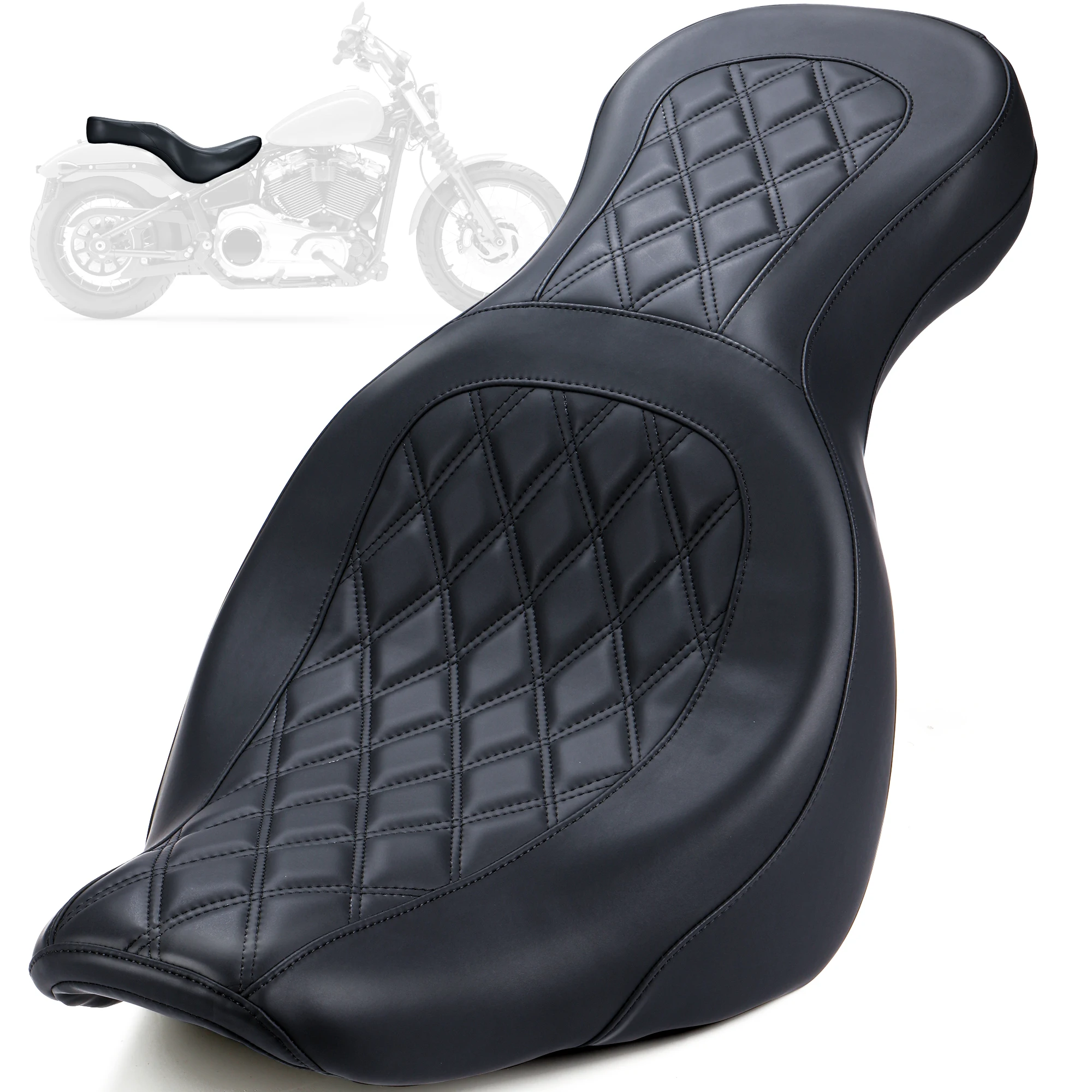 

Softail Two-Up Driver Passenger Seat for Harley 2018-Up Heritage FLHC FLHCS Street Bob FXBB FXBBS Slim FLSL Deluxe FLDE Standard