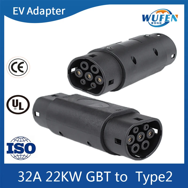 

GBT to Type 2 EV Charger Adaptor IEC 62196 To GB/T Standard EV Charger Converter Adapter 32A 22KW 7KW for Mg4 Tesla Model 3 X Y